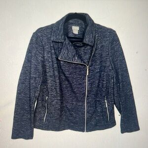 Chicos Moto Terry knit jacket.